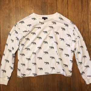 long sleeve elephant print top